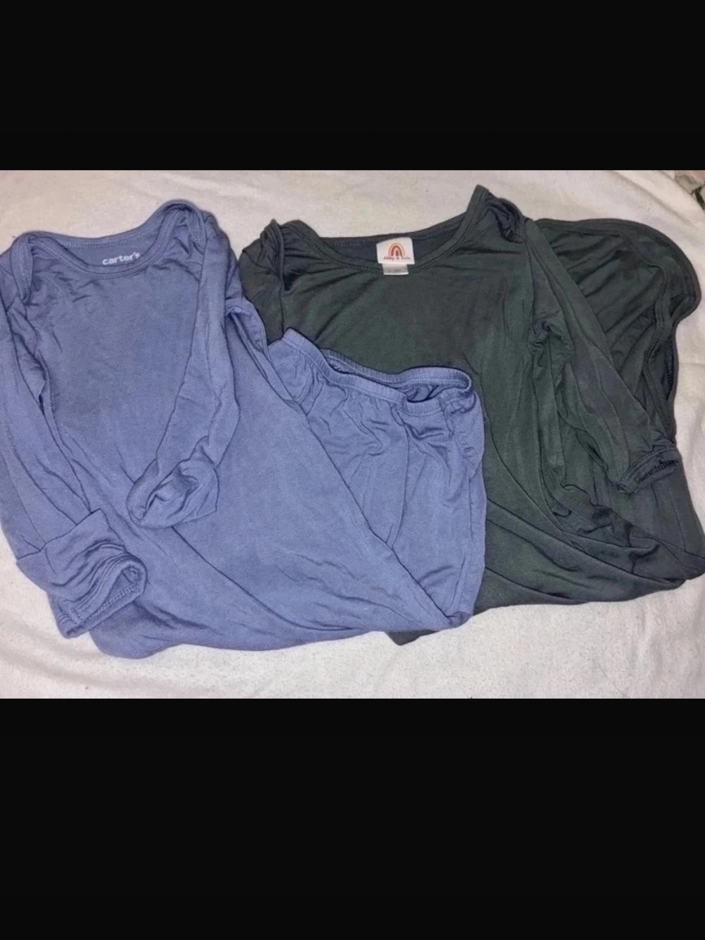 Set - Forest Green Top & Periwinkle night gown for baby